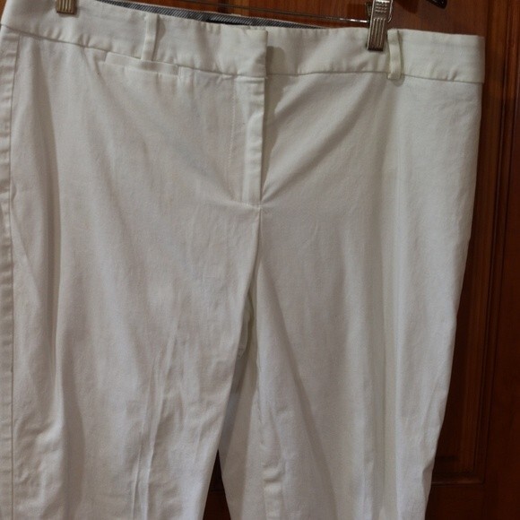 Talbots Vintage White Stretch Cotton Capri Pants Classic Cropped 14P - Picture 4 of 10